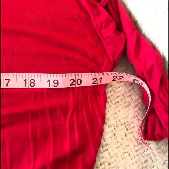 Soho New York & Company Red Strappy Open Long Sleeve Soft Tee Top - Picture 6 of 8